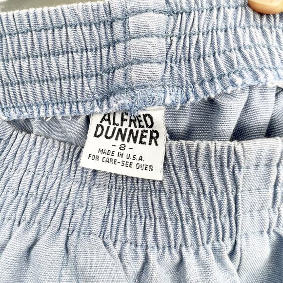 ALFRED DUNNER Classic Pull-On Trouser Pants Elastic Waist Chambray Blue Size 8 - Picture 6 of 7